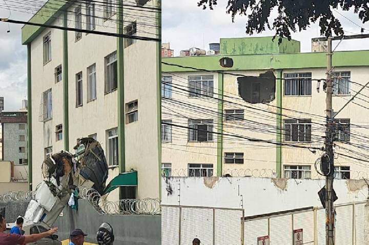 Avião de pequeno porte cai e atinge prédio em Belo Horizonte