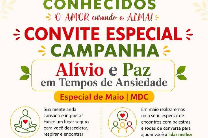 MDC FARÁ CAMPANHA CONTRA ANSIEDADE NO MÊS DE MAIO