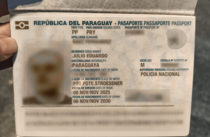 Veja detalhes do passaporte usado por Silvinei no Paraguai