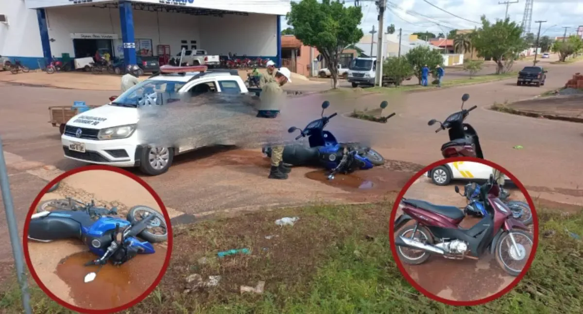 Colisão entre motos deixa dois feridos no bairro Boa Esperança